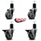 Service Caster 3.5'' Gray Poly Wheel Swivel 1-3/4'' Expanding Stem Caster Set 2 Brakes, 4PK SCC-EX20S3514-PPUB-2-PLB-2-134 - alternate 5